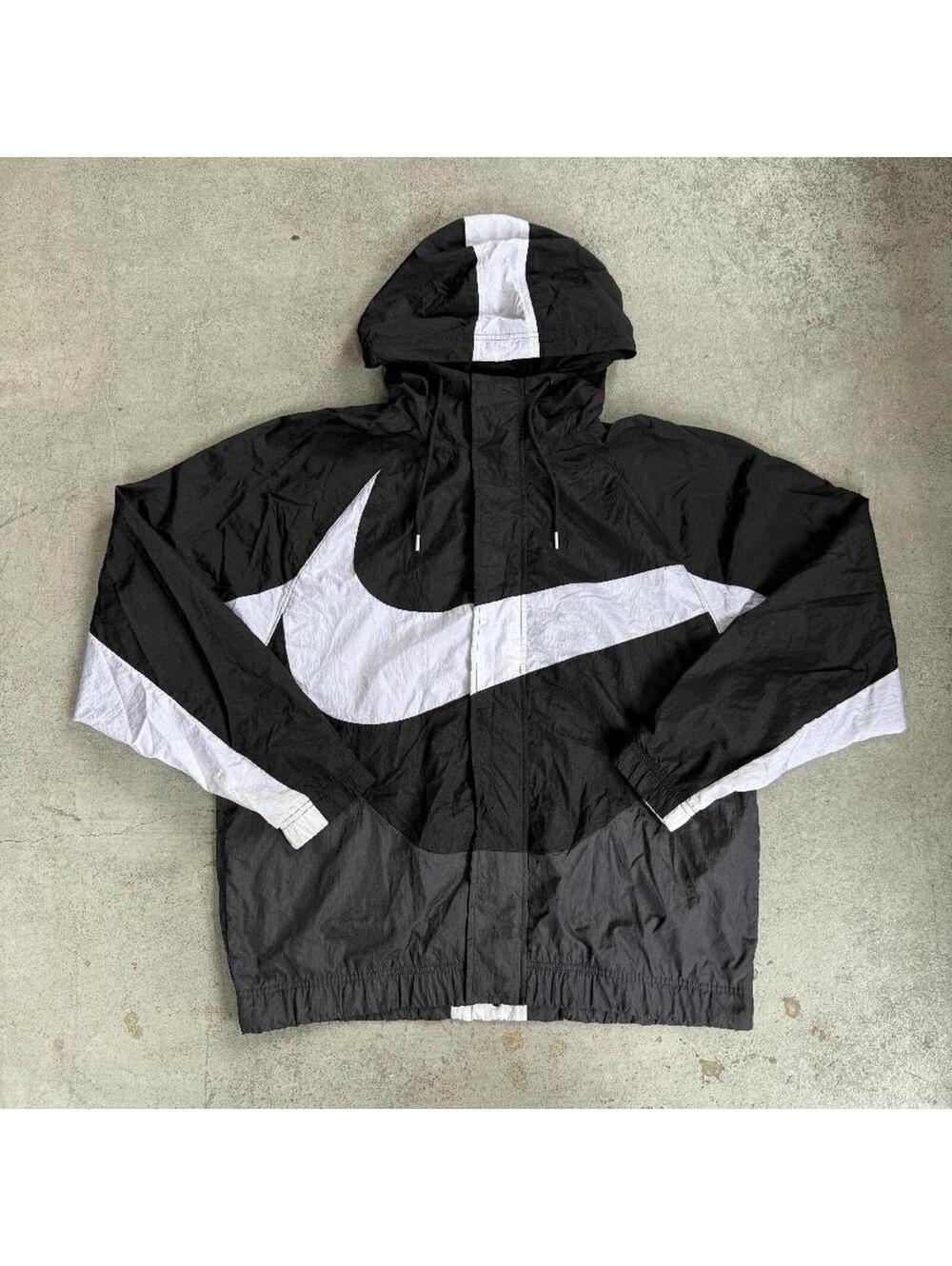 Nike Swoosh Woven Lined Full Zip Hooded Windbreaker Jacket